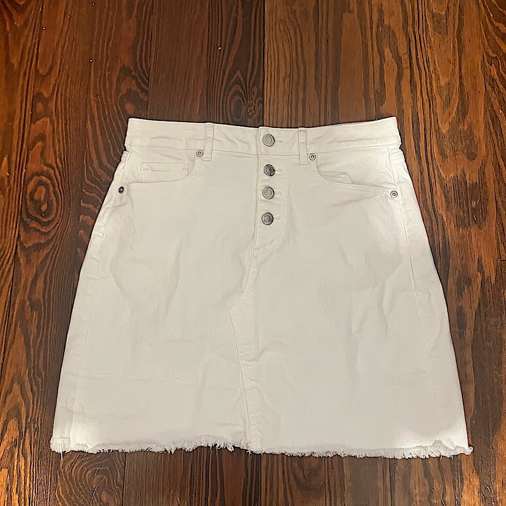 Loft white jean mini skirt (never worn)